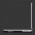 Modern Dell Laptop with Black Screen on Sleek Black Surface and Clear Reflection