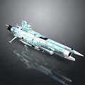 Sleek Metallic Rocket Model With Streamlined Design Thrusters And Structural Details