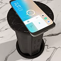 Smartphone On Black Marble Table Screen Displaying Time Weather And App Icons