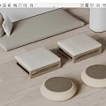Cushion Fabric Cushion Futon Cushion 3d model