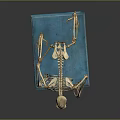 Animal Skeleton Educational Anatomical Model With Detailed Bone Structure And Blue Base 3d model