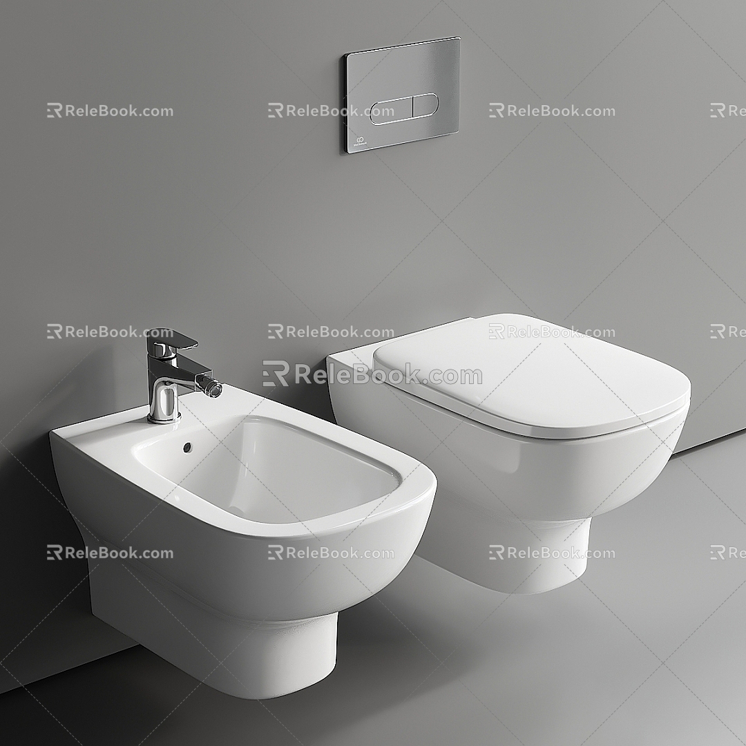 Modern Toilet Wall-mounted Toilet 3d model