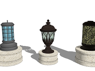 Jane European lawn lamp 3d model