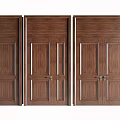 Interior Wooden Hinged Doors with Various Panel Designs and Classic Wood Grain 3d model