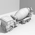 Concrete Mixer Truck As Construction Utility Vehicle With Mixer Drum And Cab