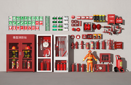 modern fire fighting equipment fire fighting equipment 3d model