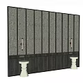 Middle-style bedside background wall 3d model
