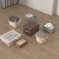 Box Modern Storage Box Storage Basket Rattan Storage Basket Fabric 3d model