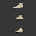 White Foot Models in Different Angles Arranged in Rows on Gray Gradient Background 3d model
