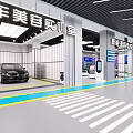 Professional 4S Car Store Spacious Bright Workshop Design With Complete Auto Maintenance Equipment And Display Vehicles