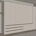 Modern White Integrated Wardrobe Design With Sleek Front And Drawers 3d model