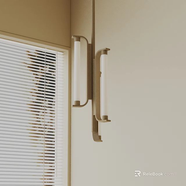 Modern Interior With Stylish Chandelier Near Window Blinds And Plant Shadows 3d model 