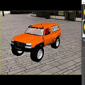 Yellow Off Road Car With Large Tires Red Seats And Roof Antenna