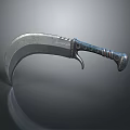 Vintage Scimitar Weapon With Curved Metal Blade And Decorative Handle