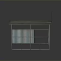 Sturdy Green Metal Workbench With Corrugated Top And Multiple Shelves