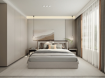 Three Bedroom Wardrobe Bedding 3d model