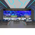 Coal Mine Dispatching Monitoring Room Command Center With Large Screens And Control Consoles