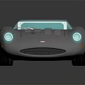 Sleek Modern Silver Sports Car With Blue Headlights And Transparent Roof