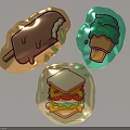 Cute Inflatable Ice Cream Cone Sandwich Chocolate Bar Models In Gold Green Colors