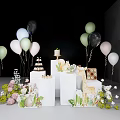 Vibrant Inflatable Decorations For Party With Balloons Cake Giraffe And Floral Ornaments