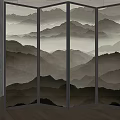 New Chinese-style screen partition 3d model