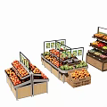 Modern shelf fruit store shelf display cabinet island cabinet 3d model