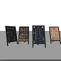 Four Garden Ornamental Menu Display Boards With Diverse Designs And Stands