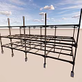 Building Structure Metal Frame With Steel Support Beams And Columns 3d model