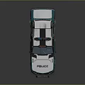 Blue And White Police Car With Red Blue Lights And Sleek Body Design Vehicle