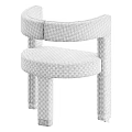 Modern Minimalist Leisure Chair With Beige Fabric Upholstery And Metal Legs