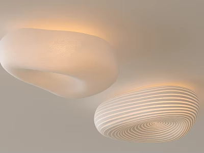 Modern Ceiling Lights with Unique Curved Shape and Striped Pattern Soft Warm Glow Illumination 3d model