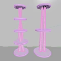 White Multi Tiered Circular Shelf Units With Modern Minimalist Design for Indoor