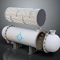 Industrial Heat Exchanger Equipment with Cylindrical Shell Tubular Bundle and Support Legs