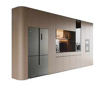 Italian Sideboard Cabinet Wine Cabinet Decorative Cabinet High Cabinet Embedded Steaming Oven Glass Decorative Cabinet Household Appliances Coffee Machine Water Dispenser Rail Socket 3d model