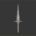 Ornate Fantasy Sword With Spiral Hilt Intricate Guard And Pointed Blade