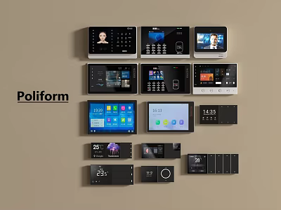 Poliform Smart Switch Panels With Digital Screens And Control Interfaces 3d model