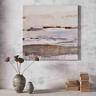 Silent Retro Texture Abstract Decorative Painting 3d model