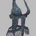 Women's Harness Style Apparel With Floral Pattern And Lace Trim Design