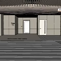 Spacious Parking Garage Interior With White Lane Markings Yellow Divider Line Wooden Ceiling And Lighting