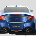 Blue Sports Coupe With Sleek Exterior Design And Alloy Wheels On White
