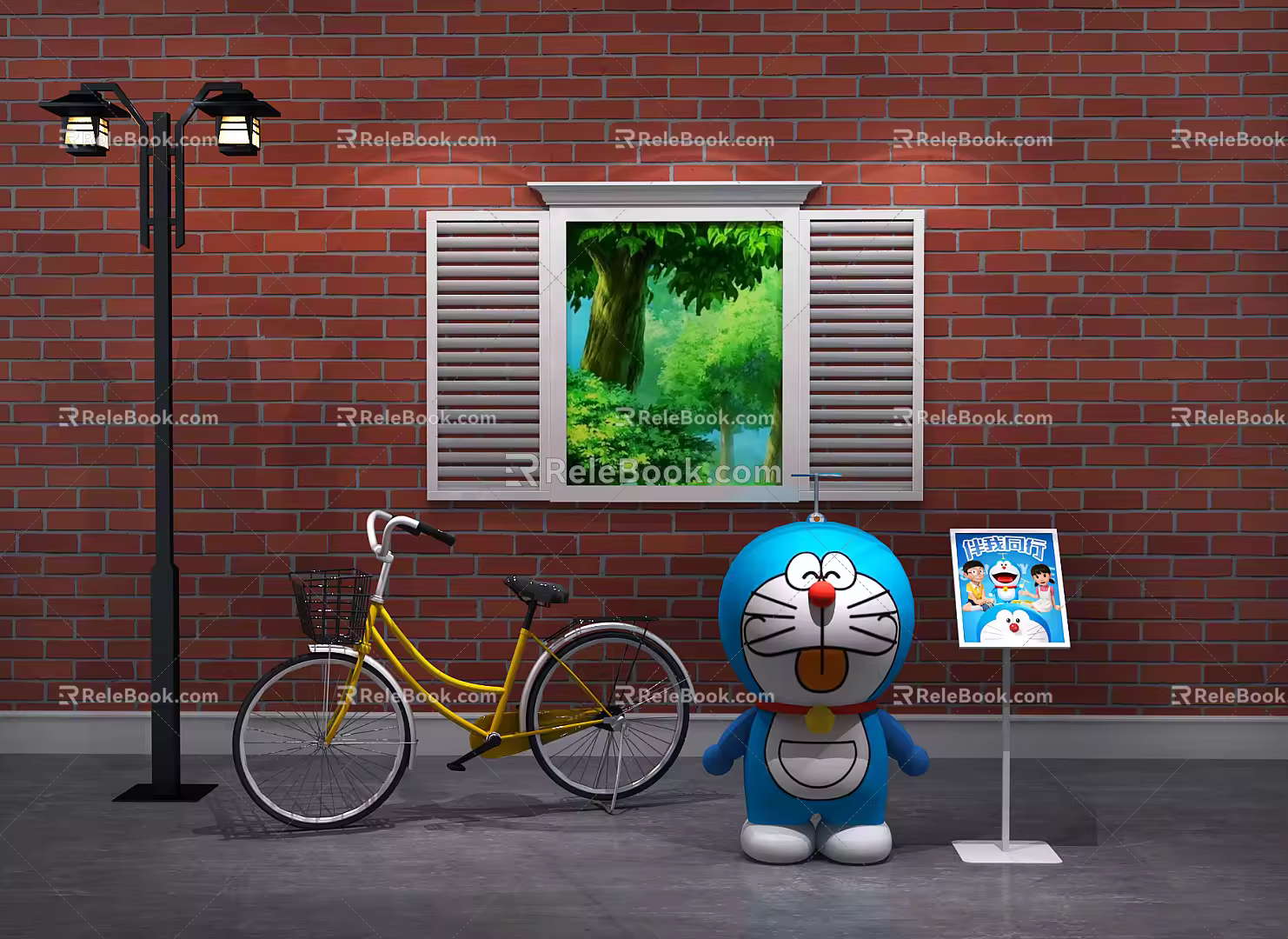 Modern game character Doraemon 3d model