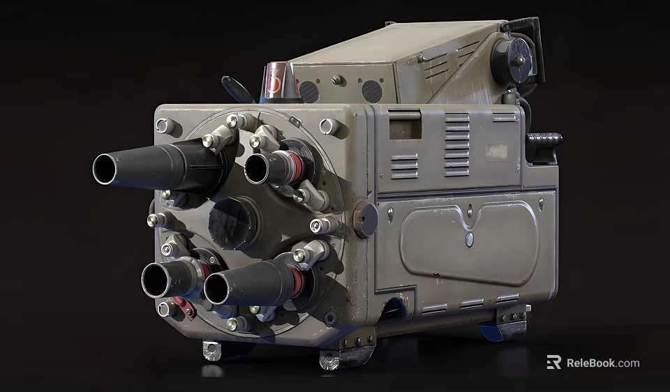 Intelligent Industrial Machine with Multiple Pipes Knobs and Robust Metal Casing Design 3d model 