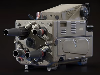 Intelligent Industrial Machine with Multiple Pipes Knobs and Robust Metal Casing Design 3d model