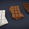 White Milk and Dark Chocolate Bars with Square Grid Design Stacked on Dark Background