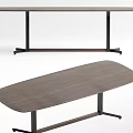 Modern Dining Table Combination With Wooden Top And Black Metal Legs