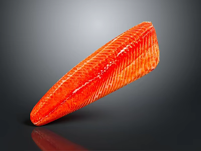 Fresh Vibrant Red Salmon Fillet With Smooth Texture For Cooking 3d model