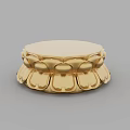 Exquisite Golden Sculpture Base With Intricate Lotus Petal Carvings Design