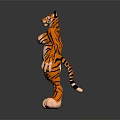 Anthropomorphic Tiger Character 3D Model With Striped Fur And Humanoid Form 3d model