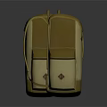 Yellow And Beige Backpack Design With Front Back Views And Adjustable Straps 3d model