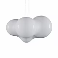 Modern White Chandelier Featuring Multiple Spherical Shades For Contemporary Home Interiors